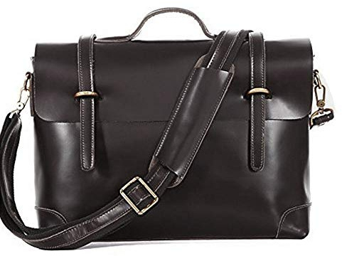 Laptoptasche Aktentasche Schulter Dokumenten Büro Vintage Style Leder Aktentasche 16 Laptop Single Schulter Messenger Umhängetasche für Business-Frauen Männer Satchel Tablet Bussiness Tragetasche
