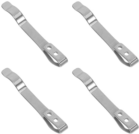 TOGEVAL Taschenclips Universelle Kompatibilität für Messer und Werkzeuge Edelstahl 4 Stück mit Nahtloser Befestigung für Camping und Kochen