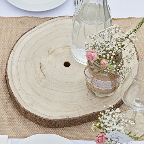 Ginger Ray Wooden Slice Table Centrepiece or Cake Base - 32cm - Rustic Country