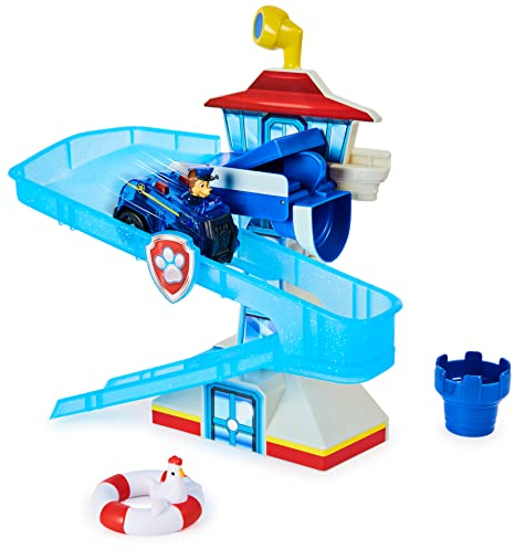 PAW PATROL Adventure Bay Bath Playset Age 3+ with Light-up Chase Vehicle, Bath Toy for Kids Aged 3 and up