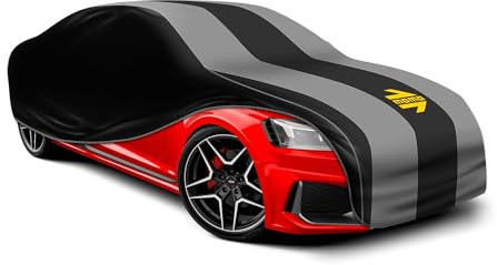 MOMO AUTOABDECKUNG INNEN 1 SCHICHT ELASTISCH - AUTO SCHUTZHÜLLE INDOOR GRÖSSE XL (530x178x120 CM), Schwarz