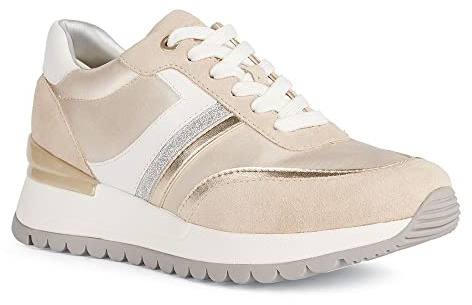 Geox Women's D Desya Sneaker, Lt Gold Lt Taupe, 36 EU