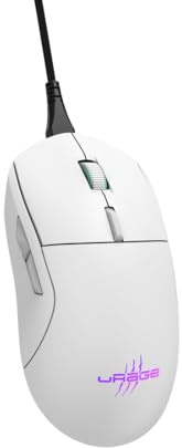 uRage Souris Gamer Filaire Reaper 250 (6 Boutons programmables, Souris Gaming Capteur Optique 6200 DPI, RGB, Clics Gaming TTC-Golden, Câble USB-C Uflex) Blanche