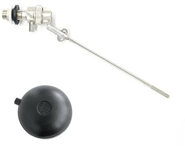Rubinetto galleggiante silenzioso 3/8 dn90 con sfera per scarico WC (Sfera PVC Nera)