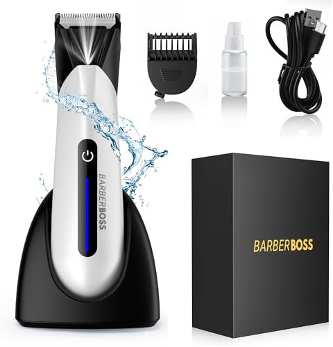 BarberBoss Body Groomer for Men, Groin, Pubic & Ball Hair Trimmer | Waterproof Body Shaver, Cordless & Rechargeable, Ball Trimmer Men
