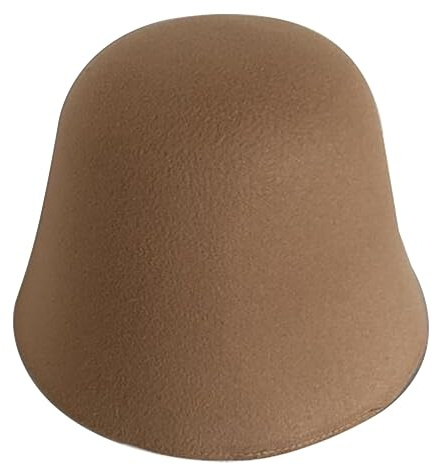 Ayuduots Sombrero de Pescador Cloche de Fieltro de Lana, Sombrero de Campana Retro Simple para Mujer, Gorra Redonda cálida con Campana sólida británica