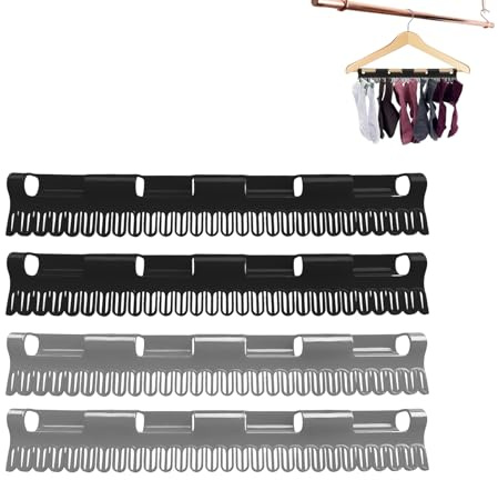 Jeukwud 4 Stück Socken Aufhänger Für Wäscheständer, Sockentrockner Wäscheständer, Winddicht Trockengestell,Kunststoff Aufhänger für Socken, Unterwäsche, Kleine Kleidung (Schwarz，Grau)