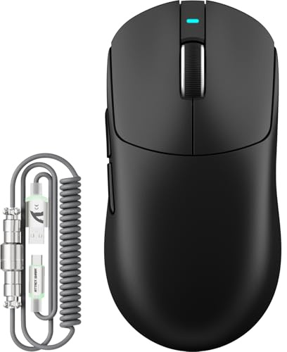 ATTACK SHARK X8 Plus Souris Gamer sans Fil avec Câble LED C06 Ultra, 55g Ultra-Légère, Grande Taille, Capteur PixArt PAW3395PRO, Modes BT/2.4G/USB-C, 40000 DPI, Batterie 500mAh (Noir)