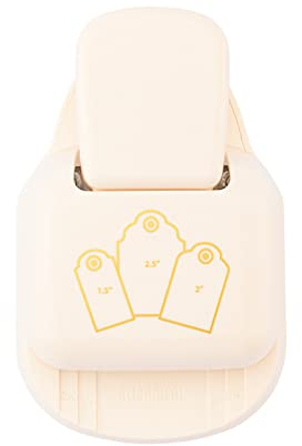 Vaessen Creative Perforadora de Papel 3 en 1, Etiquetas Redondo en Tres Tamaños, Tags, Para Proyectos DIY, Scrapbooking, Creación de Tarjetas y Más