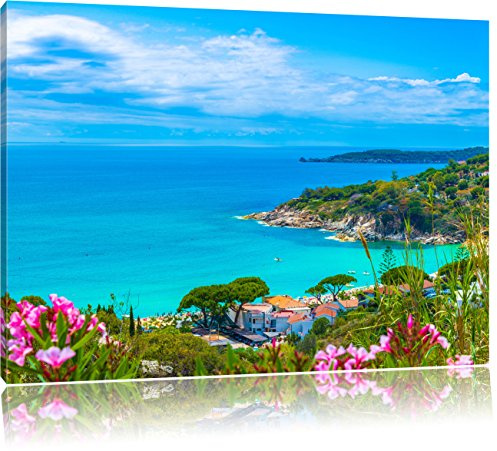 Pixxprint Panorama an der Toskana, Größe: 80x60cm, Leinwandbild, fertig gespannt, Wandbild, Dekoration, Kunstdruck, kein Poster