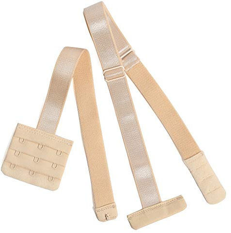 YARBAR Low Back Bra Converter 3 Hook Bra Strap Extender for Women Lady Backless Dress Beige