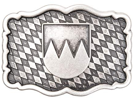 Tini - Shirts Frankenrechen - Franken-Fahne einfarbig Gürtelschliesse - Buckle/Gürtelschnalle Tracht : Landeswappen - Grösse ca.: 7.3 x 5.2 cm