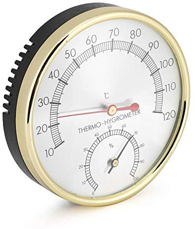 Termo-igrometro da Interno, Quadrante Metallico Indicatore di Umidità Indicatore di Temperatura della Temperatura Ambiente Sauna Termometri Meteorologici