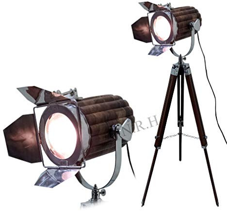 Nautical Collectible Searchlight Studio Spotlight Vintage Lampada da terra su treppiede Stand