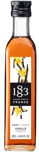 1883 Maison Routin Premium Vanilla Syrup, 250ml Glass Bottle | Flavoured Syrup, For Coffee, Tea, Cocktails, Iced Drinks & Desserts, Made with Pure Cane Sugar, No Artificial Colours, Vegan