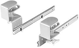 FIX&EASY Tastaturauszug klemmbar für Tastaturablage mit Verriegelung, Tischklemmen höhenverstellbar silber, Schienen verzinkt 300mm mit Einrastfunktion, Auszug für Tastatur Maus Keyboard Laptop Ablage