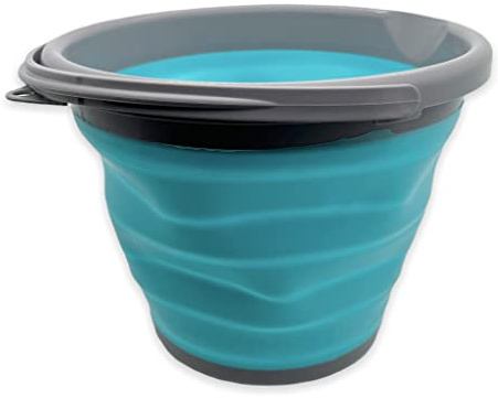 10 liter vikbar vattenhink vikbar hink hushållshink campinghink rengöringshink silikonhink med pip och bärhandtag, för rengöring camping fiske kök (grå-grön)