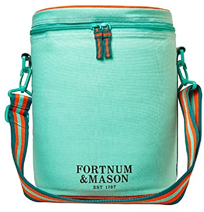 Fortnum & Mason Nile ljusblå cykelhandtagshållare och regnskydd ingår, kallisolering, picknick, stadsväska, axelväska, crossbody-väska, kylväska, ekoväska, orange, ン⤞