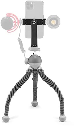 JOBY PodZilla Large Kit, Flexible Tripod with GripTight 360 Phone Mount, Phone Tripod from the Creators of GorillaPod, Compatible with iPhone, Smartphones, Action Cameras or Devices up to 2.5Kg, Grey