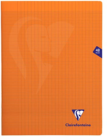 Clairefontaine 383311C - Packung mit 10 Heften Mimesys DIN A4+, 24x32cm, 24 Blatt Französische Lineatur, 90g, Einband PP, Orange, 1 Pack