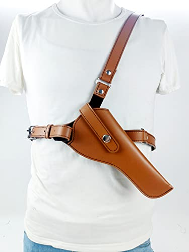 Leder-Doppel-Steinschloss-Pistolen-Schulterholster, Piraten-Steampunk, Universell Verstellbarer Pistolenhalter, Taktischer Schulterholster, Achsel-Pistolenholster