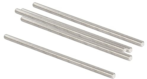 QUARKZMAN M6 x 150mm 1mm Steigung Vollgewindestangen x 5 Stück 304 Edelstahl Außengewindestange für Bolzen und Klemmen und Aufhänger und U-Bolzen Silber