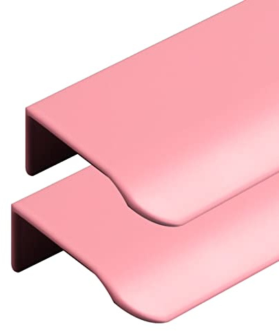 2 Stück Versteckter Schrankgriff Möbelgriffe Rosa Aluminium Türklinken Kinderzimmer Küchengriffe Schubladengriff Knöpfe für Kleiderschrank,Schlafzimmer,Badezimmer (Total length 300mm)