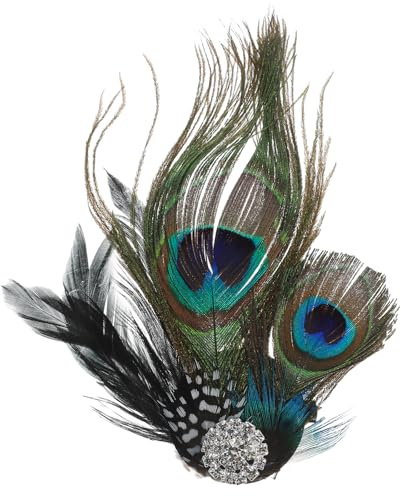 jojofuny Federschmuck Kopfschmuck Flapper-stirnband Pfauenfedern Showgirl-kopfschmuck Karnevalsstirnband Cosplay- Fascinator- Bühnen-accessoire Party-