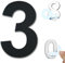 Ywonoby House Numbers, 6 Inch Door Numbers Large Self Adhesive Stainless Steel Metal House Numbers Sticker for House Mailbox Address Street Apartment Hotel Courtyard - Black(3)