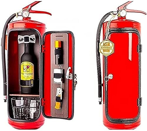 JTBDWOSK Aufbewahrungsbox für Feuerlöscher Mini-Bar Tragbare Aufbewahrungsbox für Spirituosen und Gläser Weinkühler Ornamente Geschenke für Männer,33cm