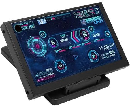 Monitor de Temperatura de la Computadora, Mini Pantalla IPS USB de 5 Pulgadas, Pantalla de Temperatura de la PC PC CPU RAM Monitor de Datos Pantalla del Panel del Sensor