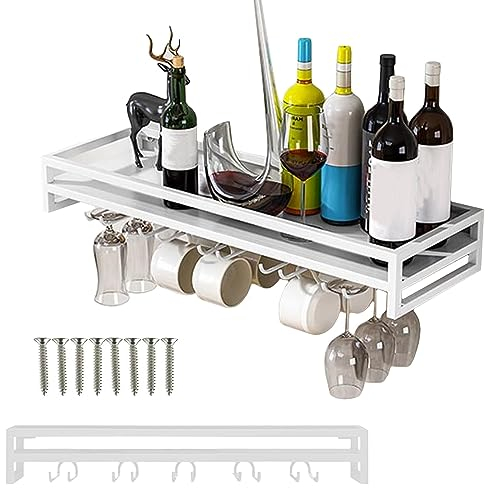 Goblets Stemware Rack Holder, Wine Cup Display Stand Wall Mounted, Glassware Storage Hanger, 60cm/80cm/100cm, 3 Color, Smooth Surface, for Cabinet and Bar