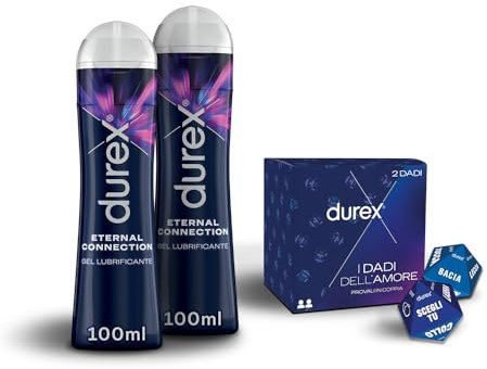 Durex Eternal Connection Gel Lubrificante, 100 ml x 2 + dadi dell'amore Durex 2024
