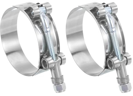 sourcing map T-Bolt Hose Clamp 2Pcs Working Range 57-65mm 201 Stainless Steel Bolt Intake Intercooler Clamps fo Intercooler Clamp Tube