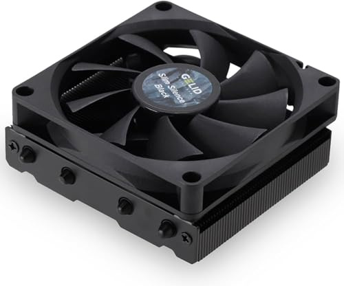 Gelid Solutions Slim Silence Black – 4 Heatpipes, TDP 130W, Kompatibel mit AM5, LGA1700, PWM-Lüfter, RPM 2800, Farbe Schwarz