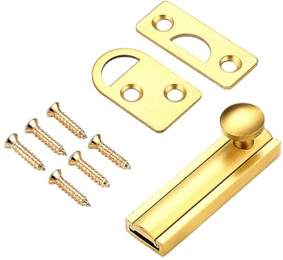 Solid Brass Latch Sliding Door Lock 2 Inch Door Bolts Sliding Surface Door Lock Bolt for All Types of Internal Doors