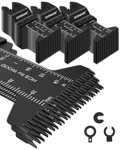 GORWARE Oscillating Tool Blades, 100PCS Japanese Tooth Quick Release Multi Tool Blades Kits for Wood Plastic, Universal Oscillating Saw Blades Fit Milwauke, Dewalt, Chicago, Worx, Rockwell, Rigid