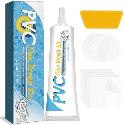 Kit Riparazione Piscina, Impermeabile Kit Riparazione Gonfiabili, Salata, Acqua Calda e Resistente ai Raggi UV, Toppe di Riparazione Trasparenti per Piscine, Impermeabili, Materassi ad Aria, Tenda