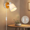 Ketom Applique da Parete Interno E14, Lampada da Parete Vintage in Legno, Faretto da Parete Orientabile, Applique Tessuto Bianco Lampada da Muro con Interruttore e Spina, Senza Lampadina