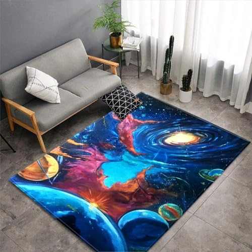 Teppich Läufer Flur Universum, Weltraum, Galaxie, Planet 3D Küchenläufer Waschbar, Lange Korridor Teppich, Für Flurtreppen Schlafzimmer,Rutschfest Schallschutz Türmatte Mit 180 X 280 Cm - Leic -8B2I3I