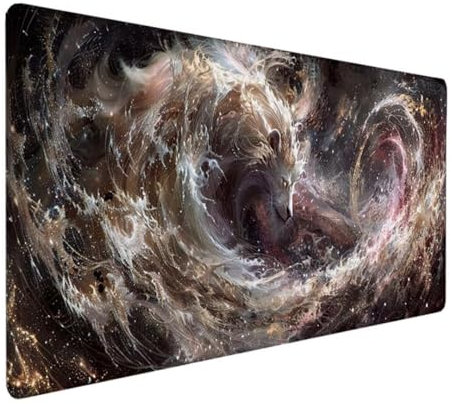 BEIJUYHU Mauspad XXL, Gaming Mauspad 700x300x3 mm, Großes Mauspad mit Genähten Kanten, rutschfeste Desk Mat, Verlängertes großes Mauspad Schreibtischauflage für Büro und Zuhause Traum Löwe 3 - S