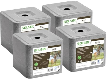 Solsel Leckstein Wild 40 kg | 4 x 10 kg Natürliche Mineralstoffquelle für Rotwild Wildtiere REH Hirsch Wildschwein | Ohne künstliche Zusätze | Besonders für Wild wie Schwarzkittel