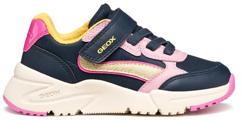 Geox J Loftus Girl, Scarpe da Ginnastica, Navy Lt Rose, 28 EU