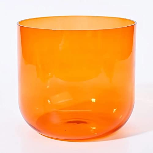 CHCWIS Cuenco De Canto De Cristal De Cuarzo Naranja, For Aliviar El Alma, Meditación, Terapia, Alivio del Estrés, Mente Tranquila, Equilibrio del Chakra Corporal, Yoga(440Hz,8 Inch D)