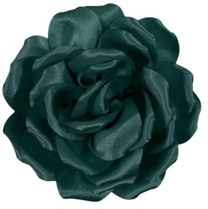 Rosen Blume Haarspange, Rose Brosche Stoff, Rosen Haarnadel, Blumenbroschen, Haarclip Rose, Brosche Haarnadel Zwei in Einem, Geeignet für Mädchen und Damen zu Partys und Hochzeiten(Grün)