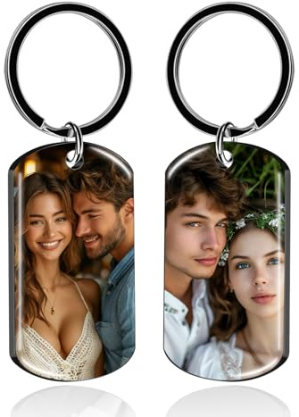 Porte Clef Personnalisable Avec Gravure De Photos Et D'icônes, Porte Clé Couple Coeur Personnalisé, Cadeau Pour Petit Ami, Petite Amie, Maman, Papa, Noël, Saint-Valentin