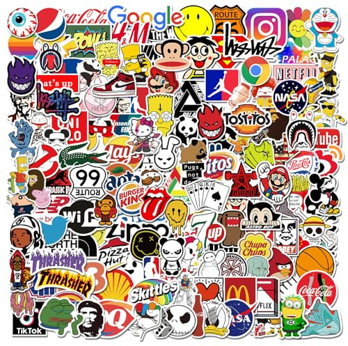 Aufkleber 200 Stück, Vinylaufkleber Graffiti Style Stickers Deko für Auto Motorräder Fahrrad Skateboard Snowboard Gepäck Laptop Aufkleber MacBook iPad und mehr, Geschenk für Jugendliche Erwachsene