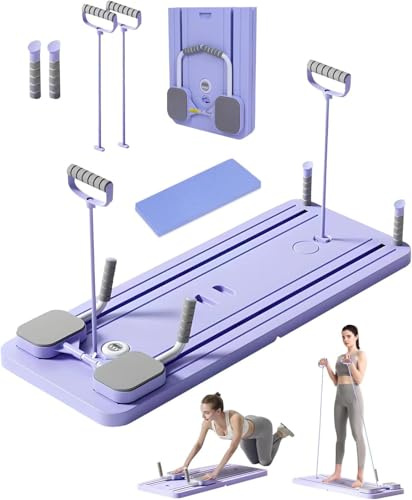 Pilates Board,Multifunctional Upgraded Pilates Reformer Machine,for Home Abdominal Board Automatic Rebound Ab Roller Wheel Training Board Full Body Workout Equipment