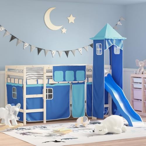 SKM Vorhänge für Hochbett mit Turm Blau Polyester,Möbel,Betten & Zubehör,Bett- & Bettrahmenzubehör,Blau,3.31KG,835923