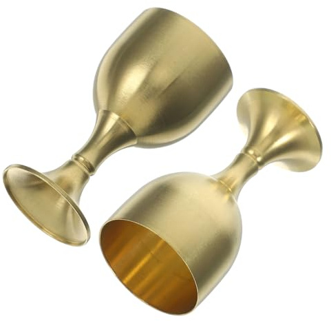 VOSAREA 8 Pezzi Bicchieri da Offerta Rame Antichi Calici da Vino Decorativi Resistenti Tazze per Cerimonie Buddhiste